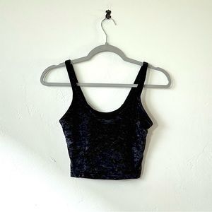 Lululemon Align Tank Black Crushed Velvet Sz 4-Cropped Length-Limited Edition